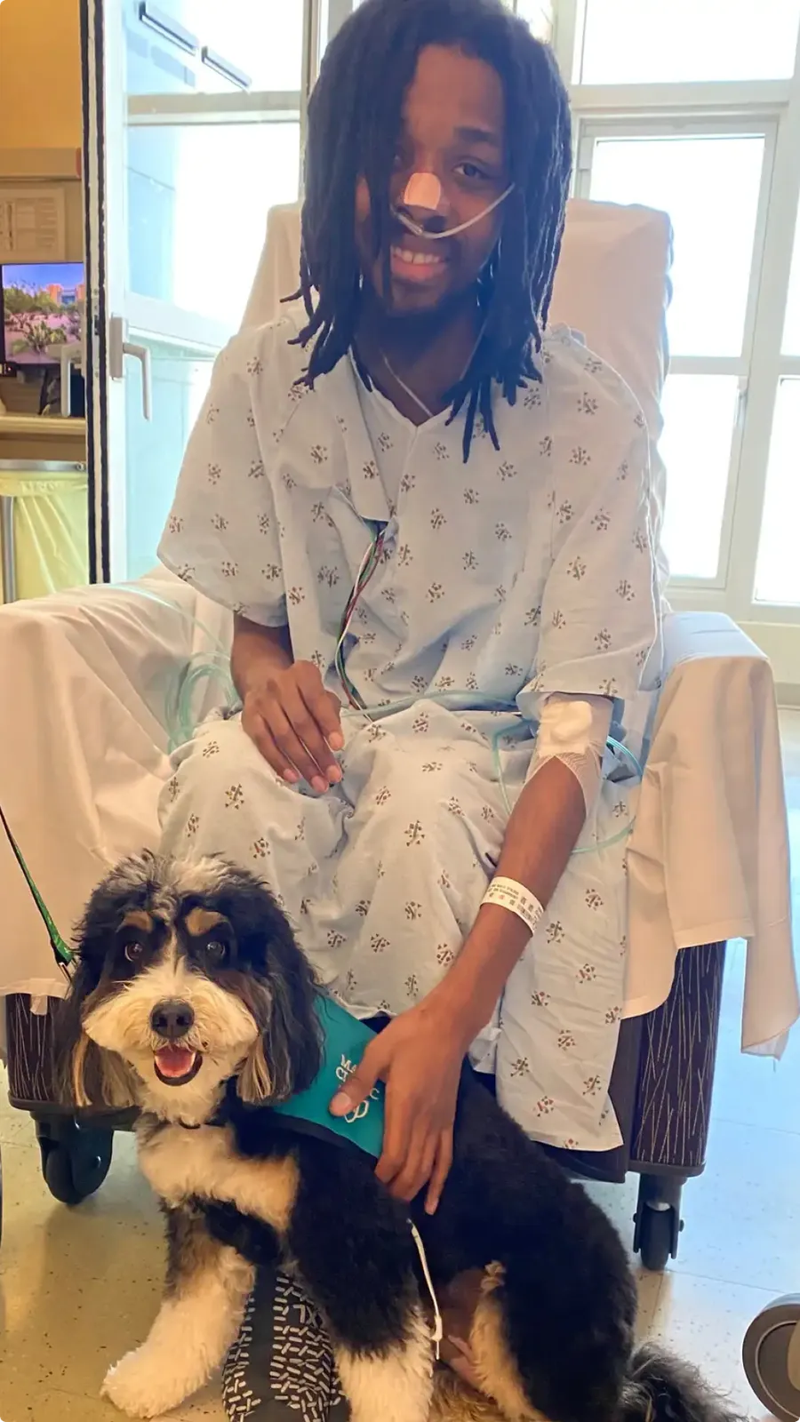 Jerry Fort in a hospital bed.
